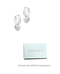 Adornia Silver Heart Huggie Earrings
