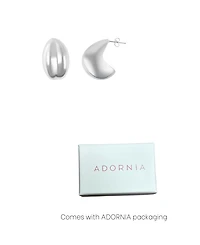 Adornia Silver Puff Hoop Earrings