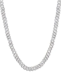 Adornia Silver 8mm Crystal Curb Chain Necklace