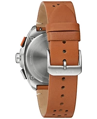 Bulova Men's Chronograph Racer Brown Leather Strap Watch 42mm