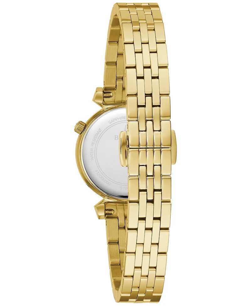 Bulova Women's Regatta Diamond Accent Gold-Tone Stainless Steel Bracelet Watch 24mm