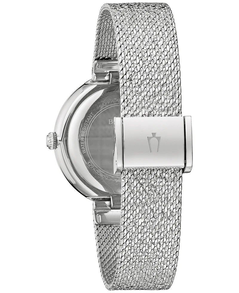 Bulova Women's Crystal Stainless Steel Mesh Bracelet Watch 32mm