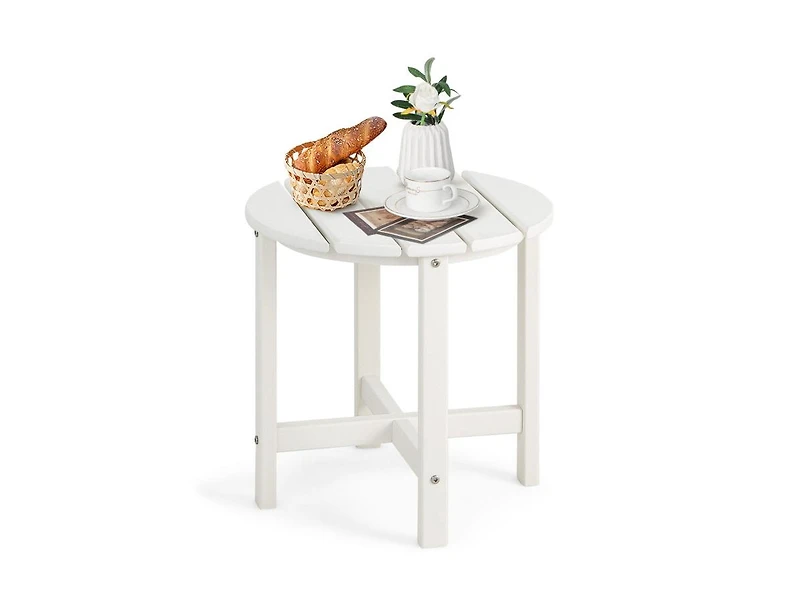 Slickblue 18 Inch Round Weather-Resistant Adirondack Side Table