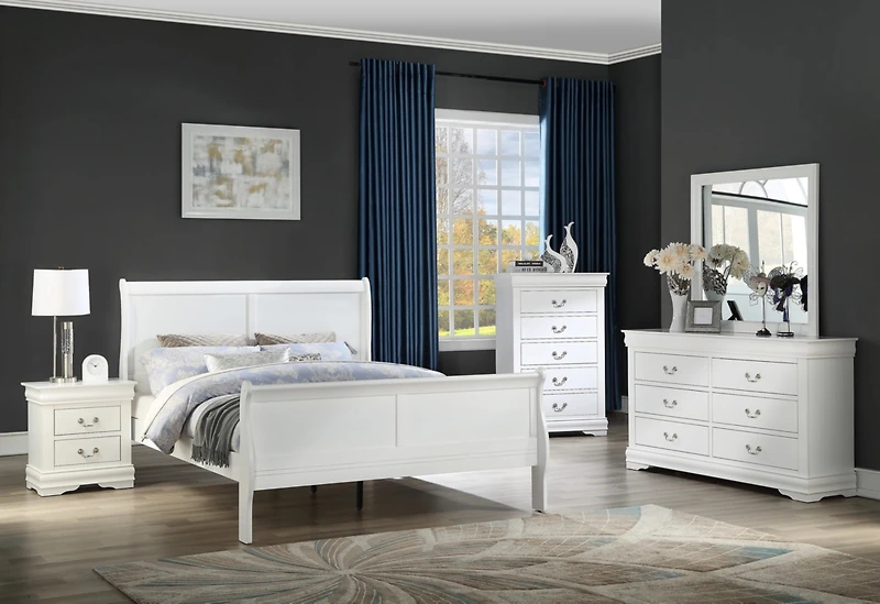 Streamdale Louis Philippe Panel Sleigh Bed, Full Size