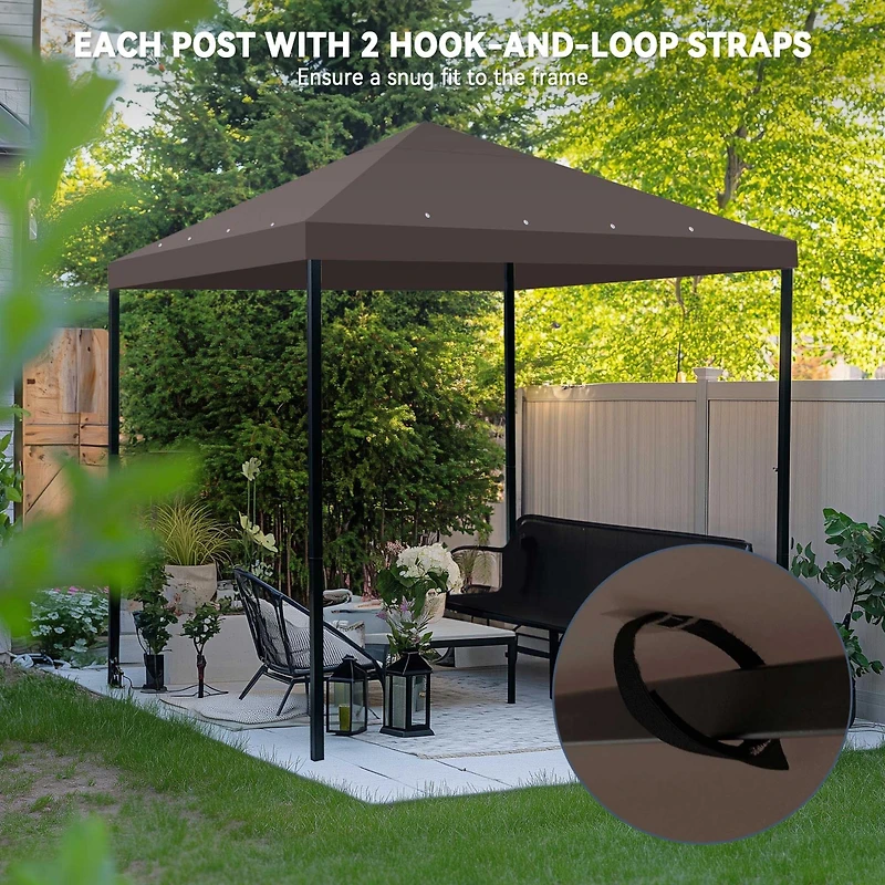 Yescom 117"x117" Gazebo Top Replacement for Smaller 10x10Ft 1-Tier Outdoor Patio Canopy Cover Party Yard Garden Coffee