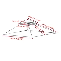 Yescom 10.6'x10.6' Gazebo Top Replacement Fit for Brand_Model Target Madaga/L-GZ136PST2 Tier Patio Garden Light Beige