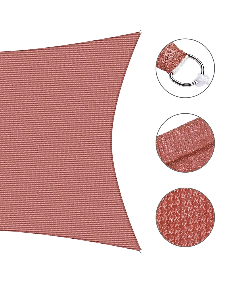 2 Pack 19x13 Ft 97% Uv Block Rectangle Hdpe Sun Shade Sail Canopy Lawn Outdoor