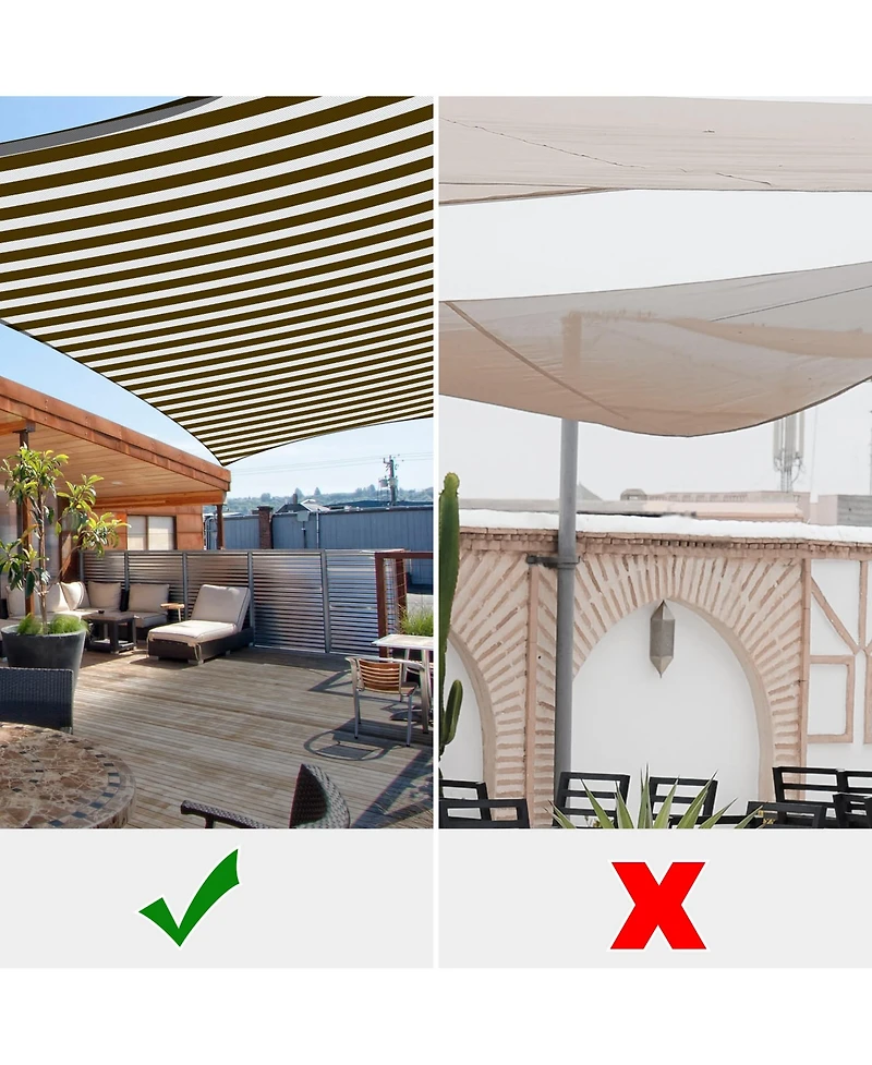 Yescom 16x16 Ft 97% Uv Block Square Sun Shade Sail Hdpe Canopy Patio Park Garden