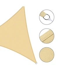 2 Pack 11 Ft 97% Uv Block Hdpe Triangle Sun Shade Sail Canopy Outdoor Cover Net