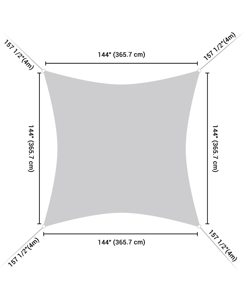 2 Pack 12x12 Ft 97% Uv Block Square Sun Shade Sail Canopy Outdoor Backyard Pool