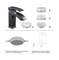 Aquaterior Modern 1 Hole Bathroom Faucet Vanity Sink Basin Single Handle Diy Hotel Orb
