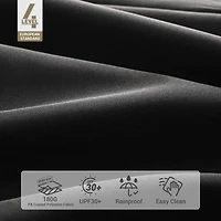 Yescom 9FT Wooden Patio Umbrella UV30+ for Beach Pool Wedding Party Table Market Garden Yard Hotel Deck Cafe Black
