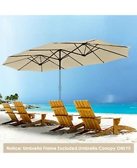 Yescom 14 Ft Replacement Canopy for 12 Rib Double Sided Patio Umbrella Market Table Top Outdoor Backyard Pool Restaurant
