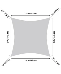 2 Pack 12x12 Ft 97% Uv Block Square Sun Shade Sail Heavy Duty Hdpe Canopy Yard