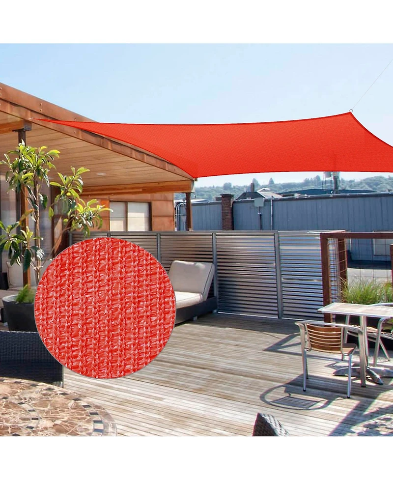 2 Pack 23x22 Ft 97% Uv Block Rectangle Sun Shade Sail Heavy Duty Canopy Outdoor