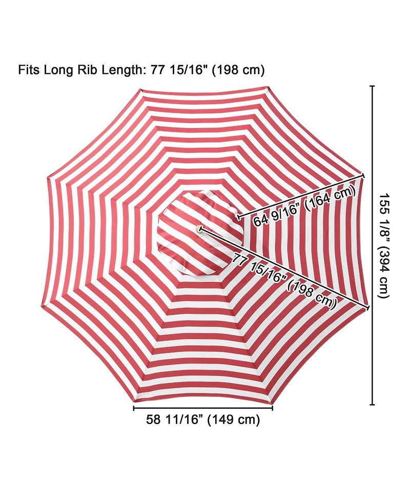 13 Ft Patio Umbrella Replacement Canopy Market Table Top Outdoor Sunshade Cover