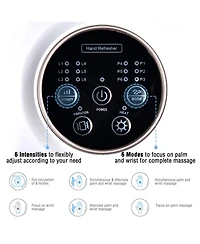 Hand Massager Air Compression Vibration Palm Wrist Heat 6 Modes & Intensities