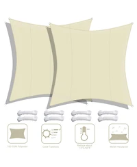 16x16 Ft 97% Uv Block Square Sun Shade Sail Top Canopy Outdoor Patio Pool 2 Pack