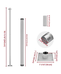 22Ft Triangle Sun Shade Sail Canopy Awning 8Ft Detachable Pole Kit Outdoor