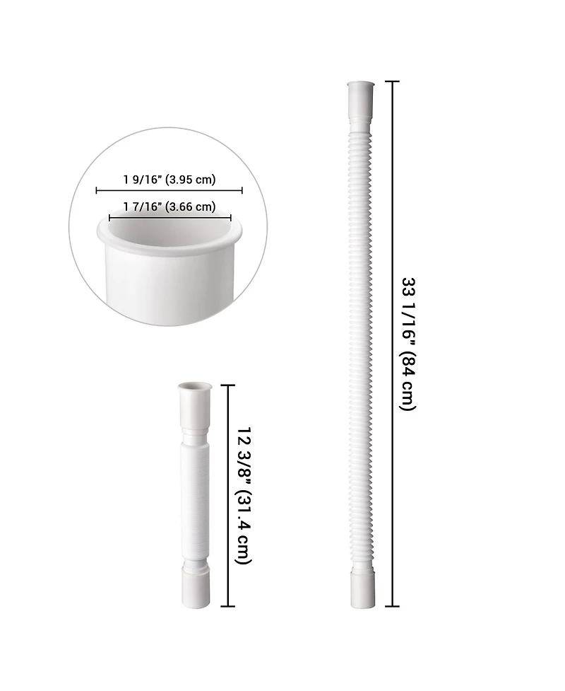 Yescom Wash Basin Drain Hose Kit Extendable Drainpipe Shampoo Bowl Accessory for Salon