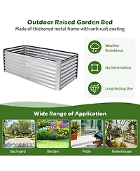 6 x 3 x 2 Feet Rustproof Metal Planter Box with Ground Stakes for Plants