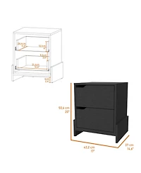 Fm Furniture Lovell Nightstand with Sturdy Base and 2-Drawers