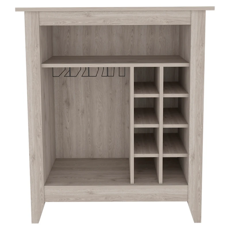 Fm Furniture Future Bar Cabinet, Six Built-in Wine Rack, One Open Drawer, One Open Shelf