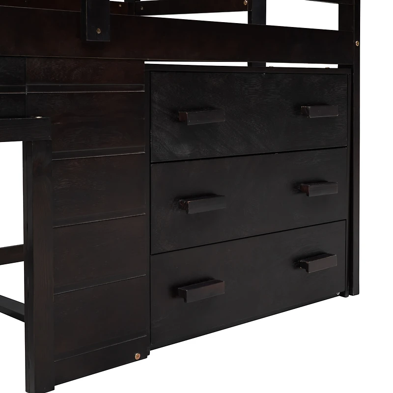 Streamdale Twin Loft Bed With Cabinet And Shelf