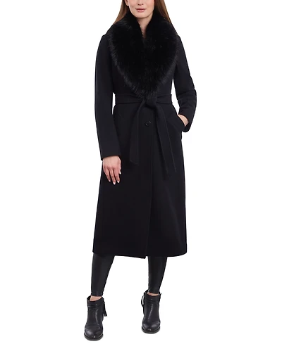 Michael Michael Kors Women's Faux-Fur-Collar Belted Coat