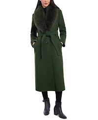 Michael Michael Kors Women's Faux-Fur-Collar Belted Coat