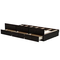 Streamdale Twin Bunk Bed with Ladder, Rail, Trundle and Drawers
