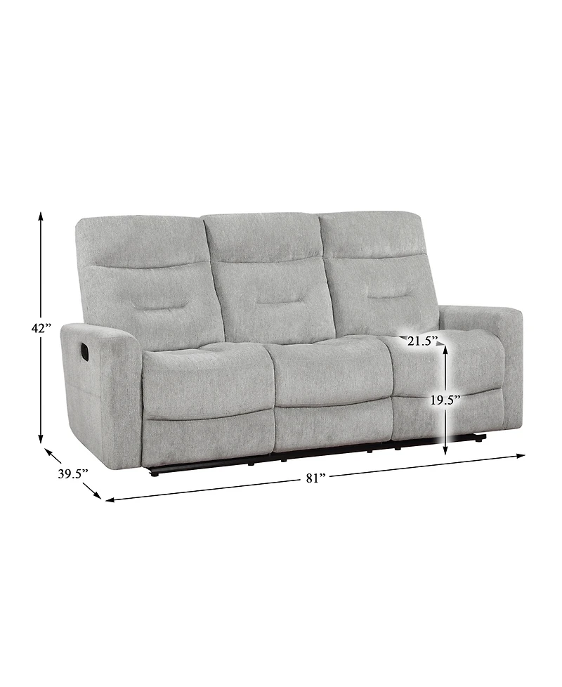 Homelegance White Label Borneo 81" Double Reclining Sofa