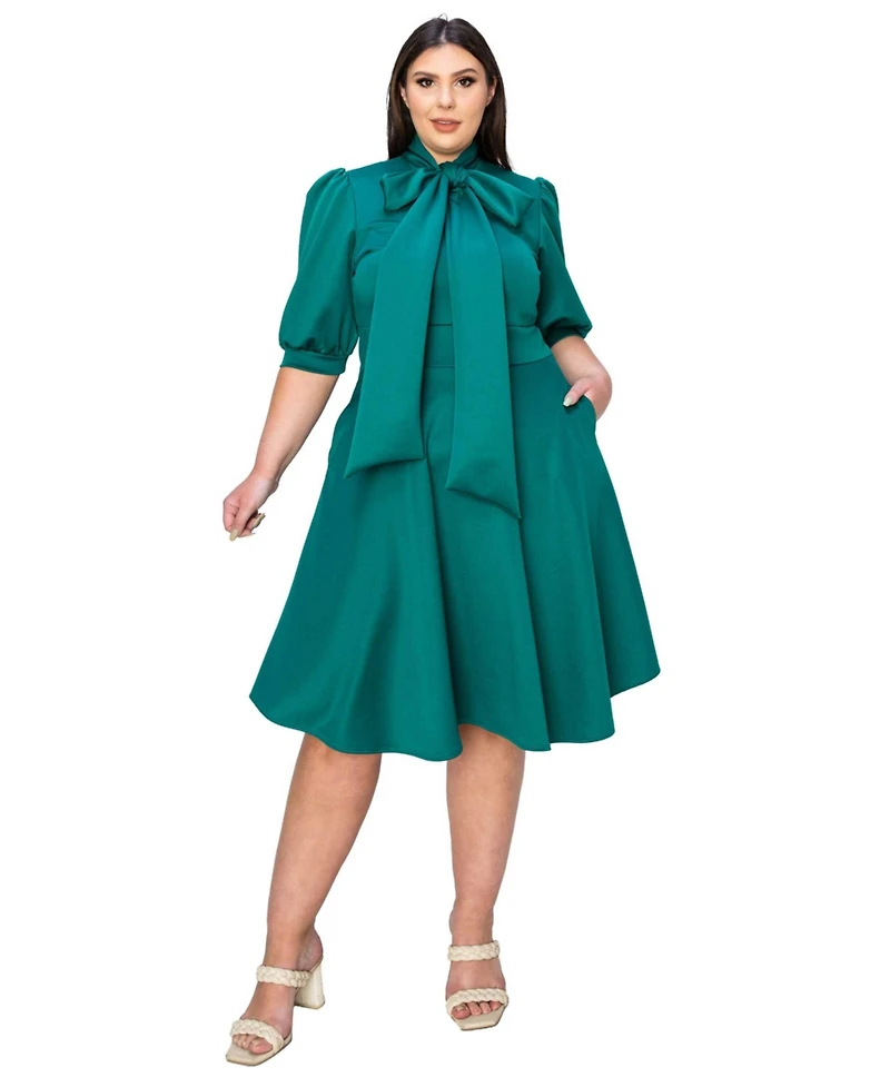 L I V D Plus Carina Donna Flare Dress w/ Pockets