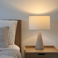 Nathaniel 20" Cement Led Table Lamp with Cream Drum Shade