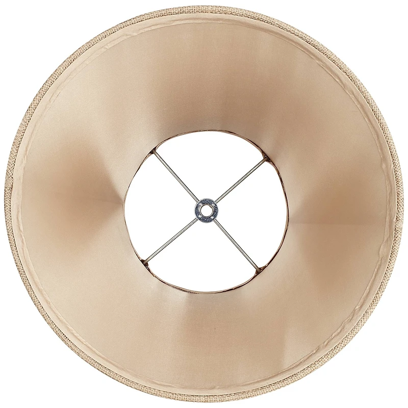 Springcrest Set of 2 Bell Lamp Shades Natural Medium 7" Top x 14" Bottom x 10.5" High Spider Replacement Harp and Finial Fitting