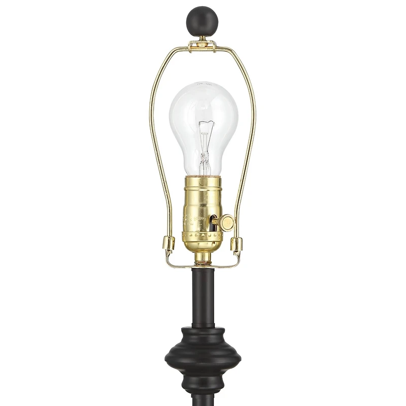 360 Lighting Lynn Modern Industrial Buffet Table Lamps 26" High Set of 2 Dark Bronze Metal Oatmeal Drum Shade for Bedroom Living Room Bedside Off