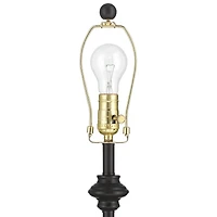 360 Lighting Lynn Modern Industrial Buffet Table Lamps 26" High Set of 2 Dark Bronze Metal Oatmeal Drum Shade for Bedroom Living Room Bedside Off