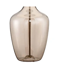 Possini Euro Design Ania 31" Tall Jar Large Modern End Table Lamp Champagne Glass Single Off-White Shade Living Room Bedroom