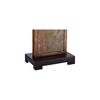 Franklin Iron Works Industrial Rustic Table Lamp 30" Tall Natural Slate Stone Beige Rectangular Shade for Bedroom Living Room House Bedside Night