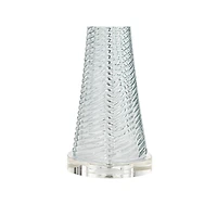 Possini Euro Design Miriam Modern Table Lamp 28 1/2" Tall Light Aqua Blue Textured Glass White Drum Shade for Bedroom Living Room Bedside Nightst