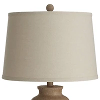 Regency Hill 25 1/2" High Farmhouse Rustic Coastal Table Lamps Set of 2 Beige Oatmeal Shade Living Room Bedroom Bedside Nightstand