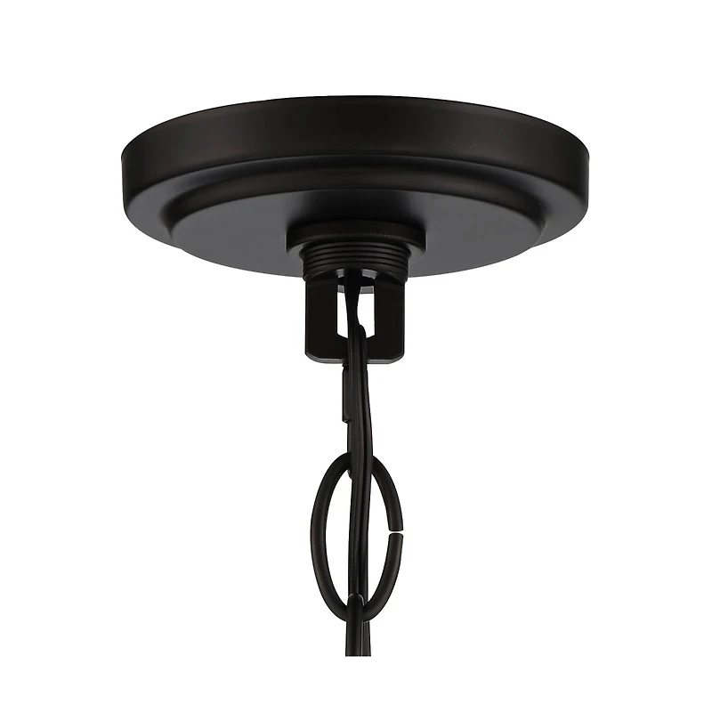 Regency Hill Marmelized Black Metal Pendant Chandelier 20" Wide Modern Marbleized Glass Bowl Shade Fixture for Dining Room House Foyer Entryway Kitche