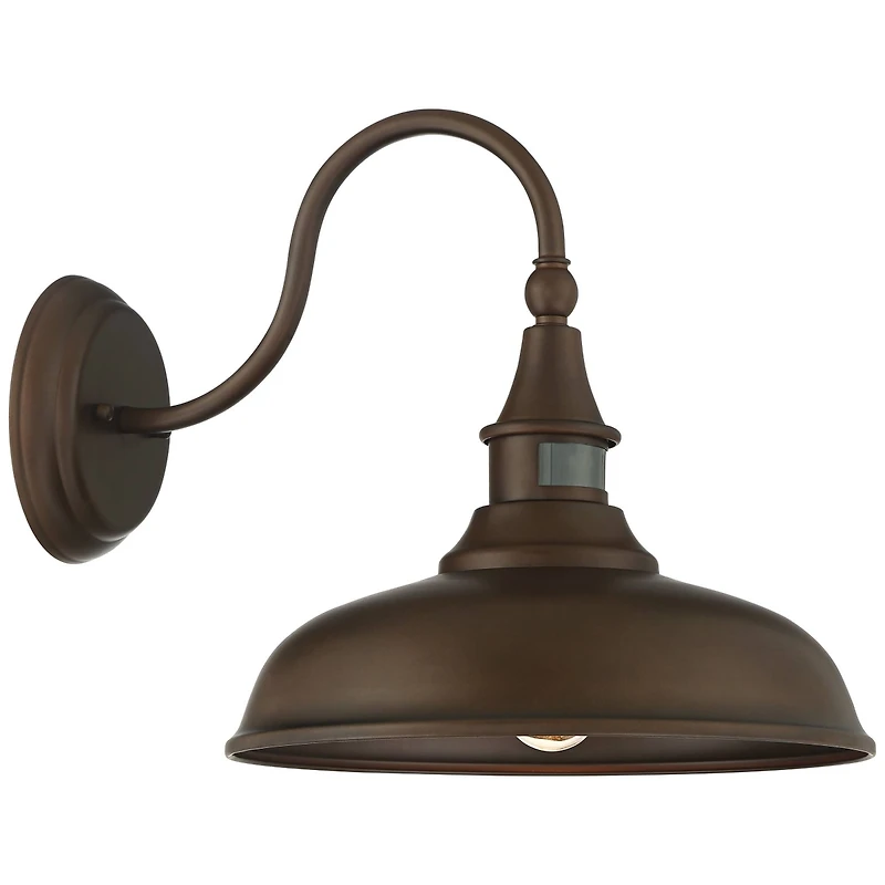 Gough Rustic Industrial Farmhouse Outdoor Barn Light Fixtures Set of 2 Bronze Dusk To Dawn Motion Sensor Dark Sky 12 1/2" for Exterior House Porc