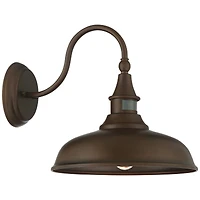 Gough Rustic Industrial Farmhouse Outdoor Barn Light Fixtures Set of 2 Bronze Dusk To Dawn Motion Sensor Dark Sky 12 1/2" for Exterior House Porc