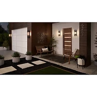 Possini Euro Design Jericho Modern Outdoor Wall Light Fixture Textured Black Metal 19" Clear Glass Panel for Post Exterior Barn Deck House Porch
