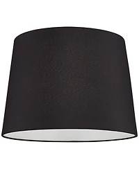 Springcrest Set of 2 Black Faux Silk Medium Drum Lamp Shades 11" Top x 13" Bottom x 9.5" Slant x 9.5" High (Spider)