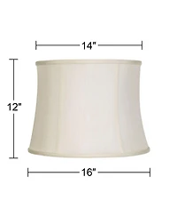 Imperial Shade Creme Classic Medium Drum Lamp Shade 14" Top x 16" Bottom x 12" High (Spider) Replacement with Harp and Finial