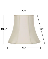 Imperial Shade Creme Medium Bell Cut Corner Lamp Shade 10" Top x 16" Bottom x 14" Slant x 13.5" High (Spider) Replacement with Har