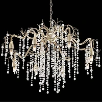 Possini Euro Design Branches Champagne Silver Chandelier 31" Wide Modern Clear Crystal 8-Light Fixture for Dining Room House Kitchen Island Entry