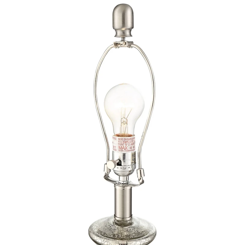 360 Lighting Albert Modern Table Lamp 24 3/4" High Mercury Glass Gourd Oatmeal Drum Shade for Bedroom Living Room Bedside Nightstand Office Kids